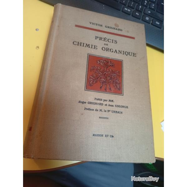 Prcis de chimie organique Victor Grignard Jean Colonge 1939 ET01