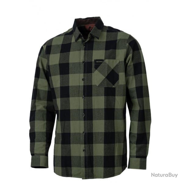 Chemise � carreaux verte SOMLYS , T:XL.