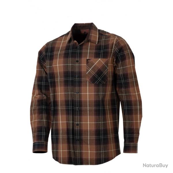 Chemise � carreaux marron clair SOMLYS , T:M.