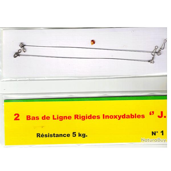 BAS de LIGNE rigide acier inox "J.B." - 5 kg - 13 cm - 2 pices n 1