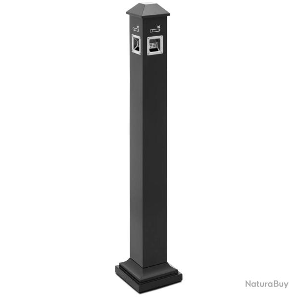 Cendrier ext�rieur sur pied caf� h�tel restaurant verrouillable 21,5 x 21,5 x 120,5 cm acier inoxyd