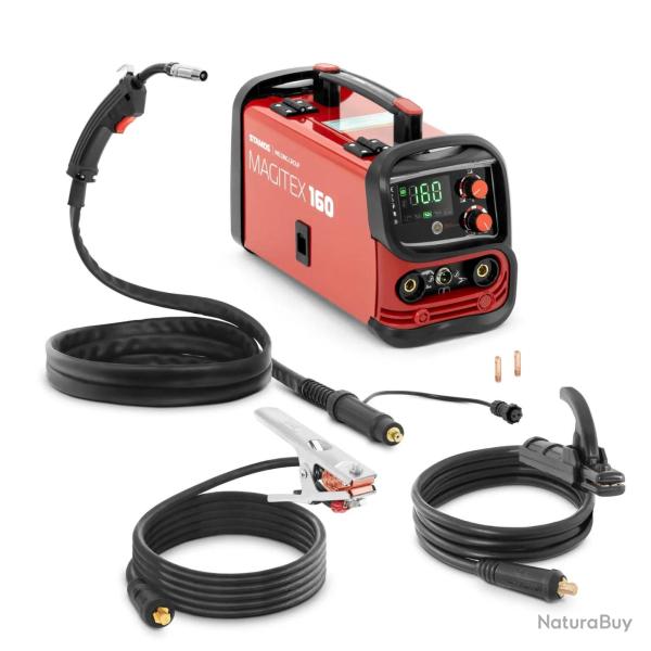 Poste � souder professionnel � fil fourr� 160 A facteur de marche 60% TIG LIFTARC MMA acier rouge 1
