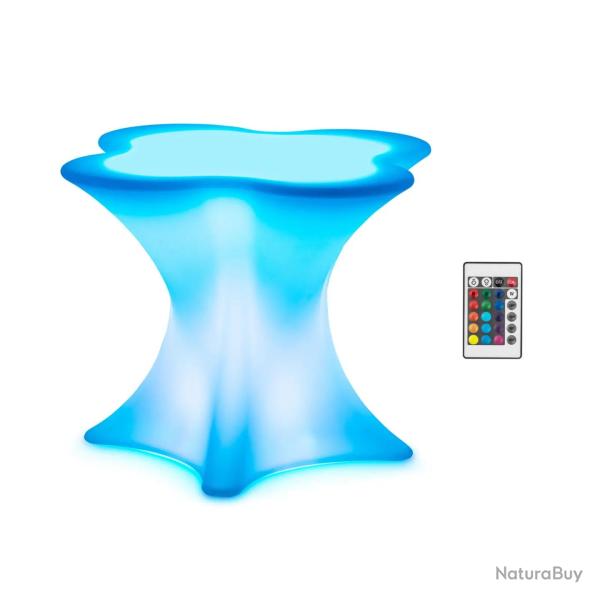 Table led caf htel restauant 80 x 80 x 70 cm TVBB fonctionnement sur batterie blanc mat 14_0010029