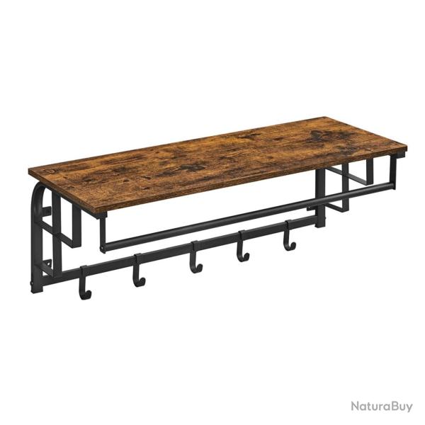 Porte-manteau mural 30 x 80 x 27 cm avec �tag�re de rangement vintage �tag�re murale avec crochets