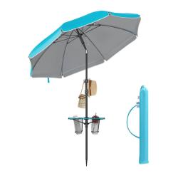 Parasol upf 50+ inclinaison de 30&deg; des 2 c&ocirc;t&eacute;s hauteur r&eacute;glable petite tablette crochets adapt&eacute; pou