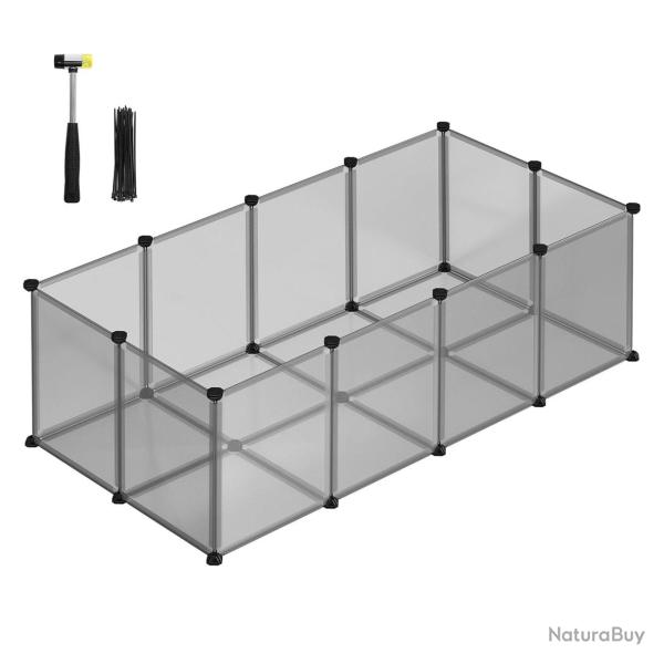 Parc enclos cage cl�ture avec plancher int�rieur modulable en plastique pour cochon d'inde lapin h�