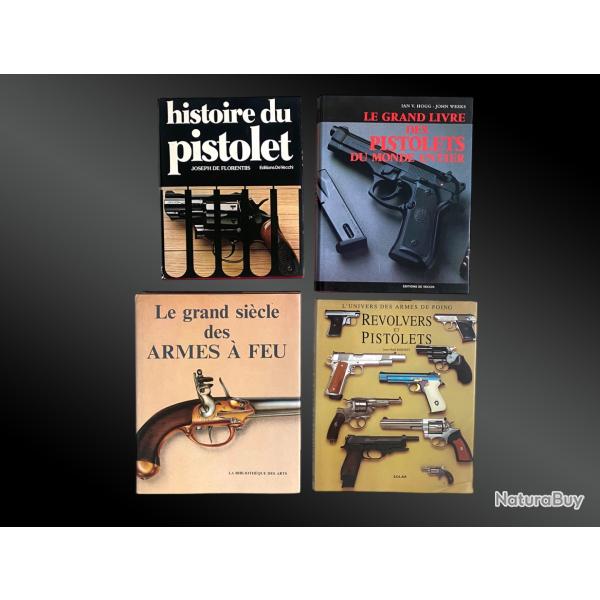 Ensemble de 4 livres sur l'histoire des armes � feu