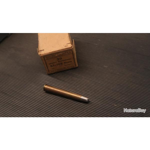 Cartouche de collection rare 9.3x72 R Norma REF @