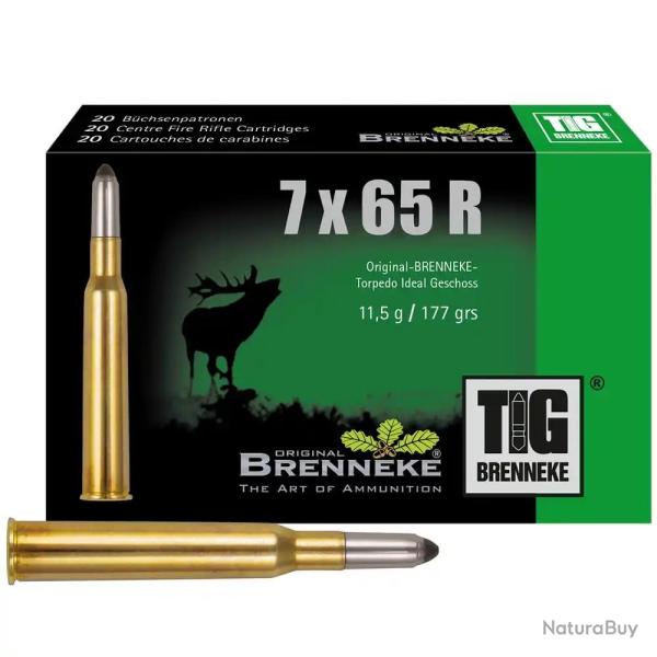 Cartouches TIG BRENNEKE calibre 7 X 65 R 11.5G 177grs x20