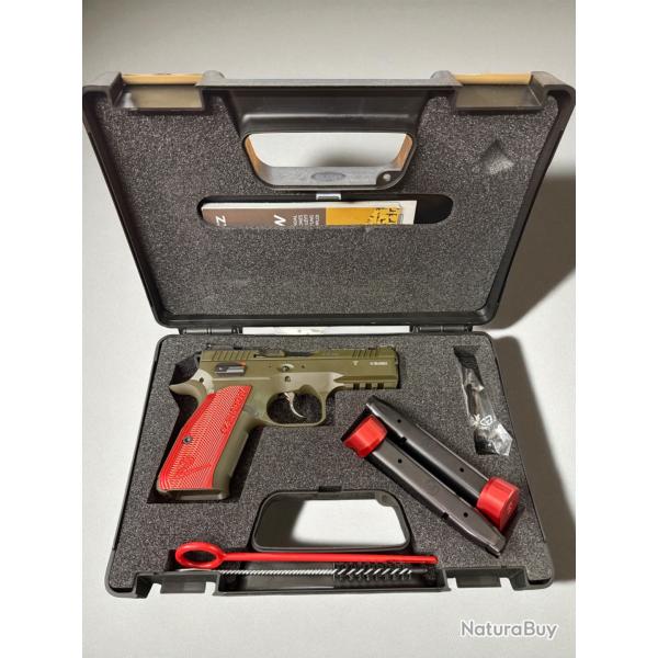 Pistolet CZ 75 Shadow 2 Compact OR "Optic Ready" Custom Cerakote Magpul OD Green Rouge calibre 9x19