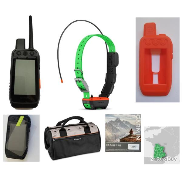 Garmin pack Alpha 200iF avec un collier TT25F + coque silicone + verre tremp� + sac + carte Garmin V