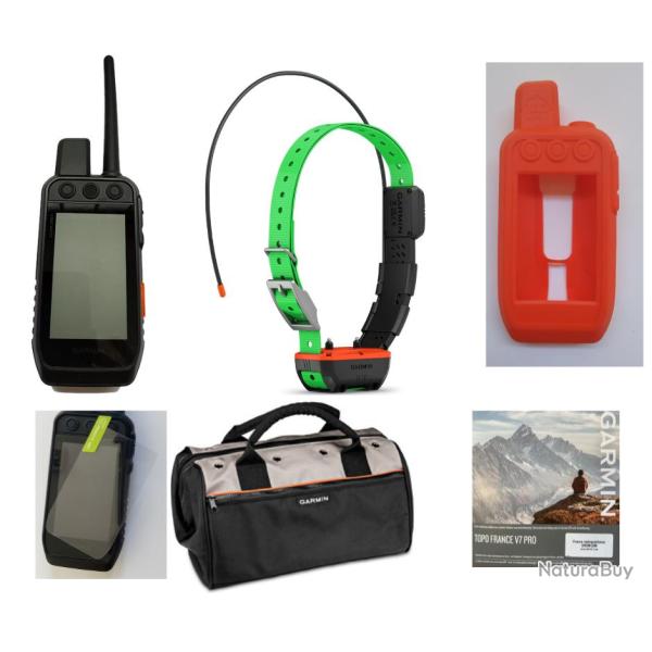 Garmin pack Alpha 200iF avec un collier TT25F + coque silicone + verre tremp� + sac + carte topo Gar