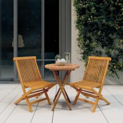 Ensemble &agrave; manger de jardin 3 pcs Bois de teck massif