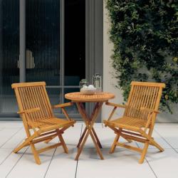 Ensemble &agrave; manger de jardin 3 pcs Bois de teck massif