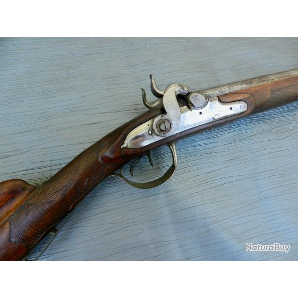 Fusil de chasse du XVIII me sicle, transform  percussion, calibre 20.