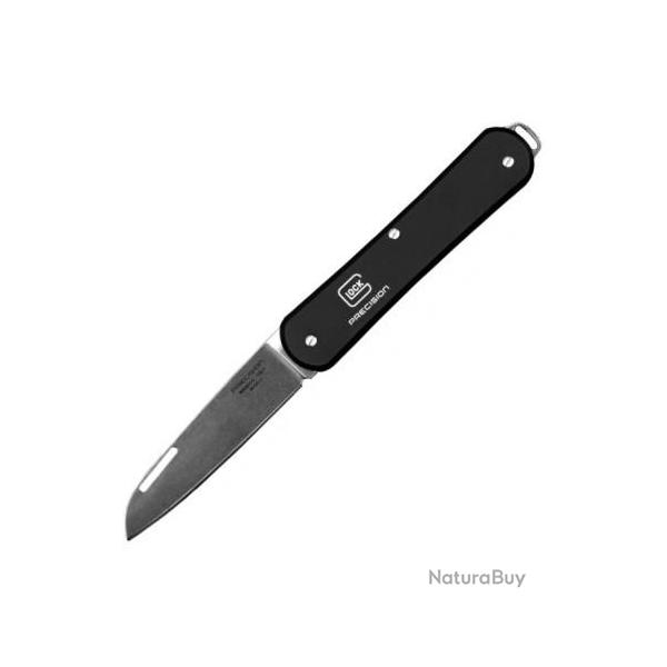 COUTEAU DE POCHE GLOCK PLIANT NOIR LAME EN ACIER INOXYDABLE PLAQUETTE ALU NOIR