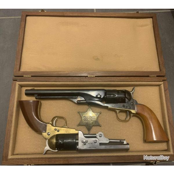 Coffret en bois avec 2 colt