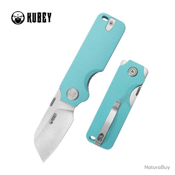 Couteau Kubey Boxer Blue Lame Sheepsfoot Acier 14C28N Manche G10 IKBS Linerlock KUB407B