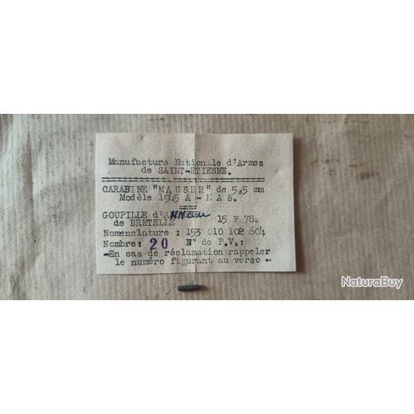 goupille d'anneau de bretelle mas45 mas 45 (1843)