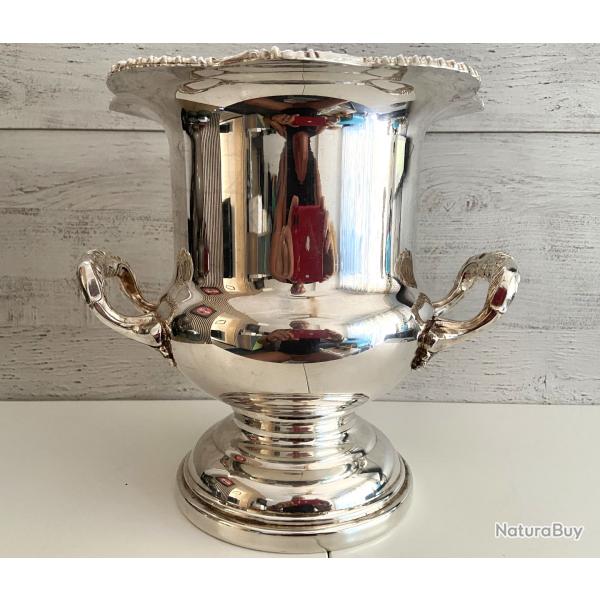 Seau � Champagne Glace Rafra�chissoir Argent Plaqu� Viners Ta�wan M�dicis