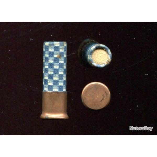 9 mm Flobert simple charge - Cartoucherie St�phanoise - �tui � damiers bleus/blancs - poudre noire