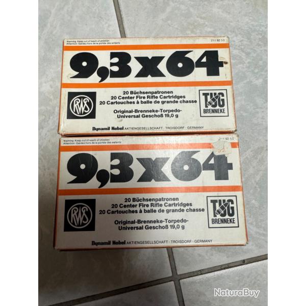 Vends 2 botes de balles en 9,3x64