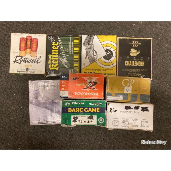 250 Cartouches Calibre 12 plomb 8