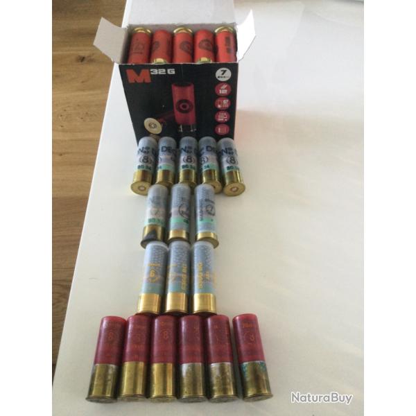 Lot de Cartouches calibre 12 Bourre grasse