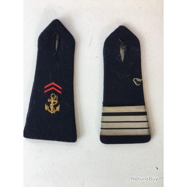 2 epaulettes depareill�es de l arm�e fran�aise , regiment de marine