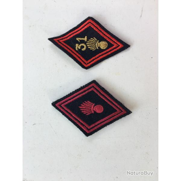 2 ecusson losange de l arme franaise , regiment d infanterie