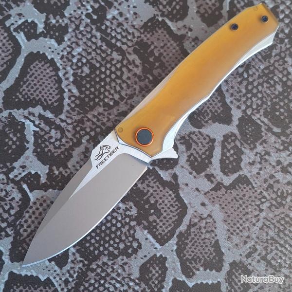 FREETIGER FT81 - Couteau pliant - Lame en acier D2 - Manche Ultem/PEI