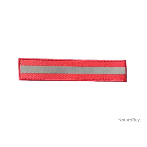 Patch rectangulaire long - Rouge - Velcro - Livraison gratuite