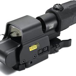 Viseur 558 + Loupe G43 3x Rabattable Point Rouge/Vert Montage QD Rail Picatinny 20 mm Noir