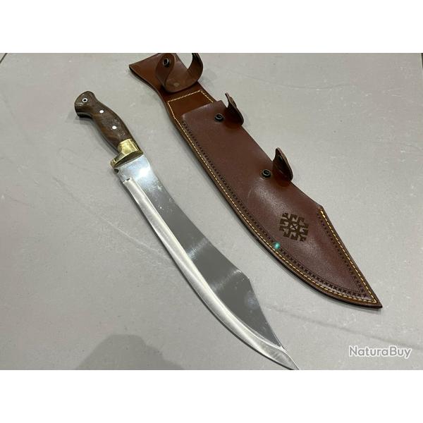 NOUVEAU couteau droit 44cm manche noyer LLF