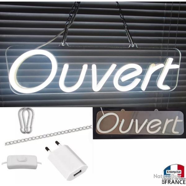 Panneau enseigne lumineuse Non led verre acrylique  suspendre Ouvert pour camion stand magasin