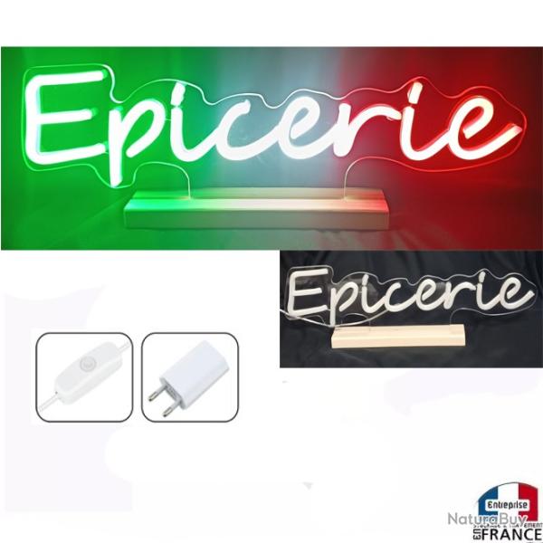 Panneau enseigne lumineuse N�on led Epicerie pour stand d�coration magasin italien