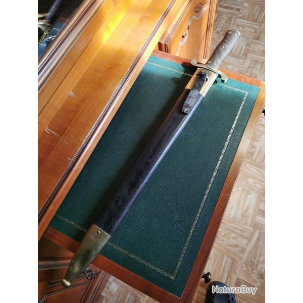 Rare glaive suisse mod�le 1878 de pionnier avec fourreau