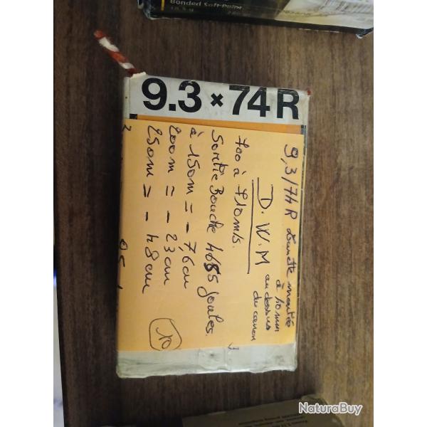 VEND 10 balles D.W.M. EN CALIBRE 9,3/74R