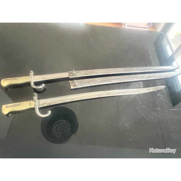 Lot de 2 Ba�onnette Saint Etienne 1872