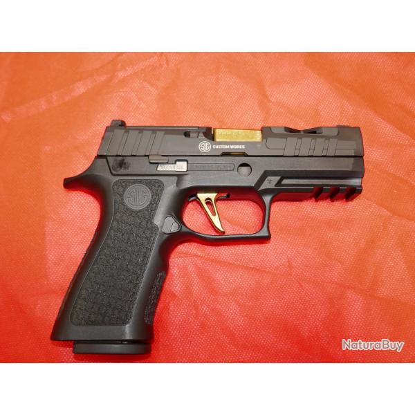 Pistolet SIG SAUER P320X COMPACT en 9x19mm avec sa mallette et son second chargeur