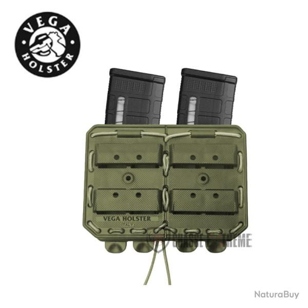 Porte-Chargeur Double C�te � C�te VEGA Bungy 8BL17 pour M4/Ar15 Vert Olive