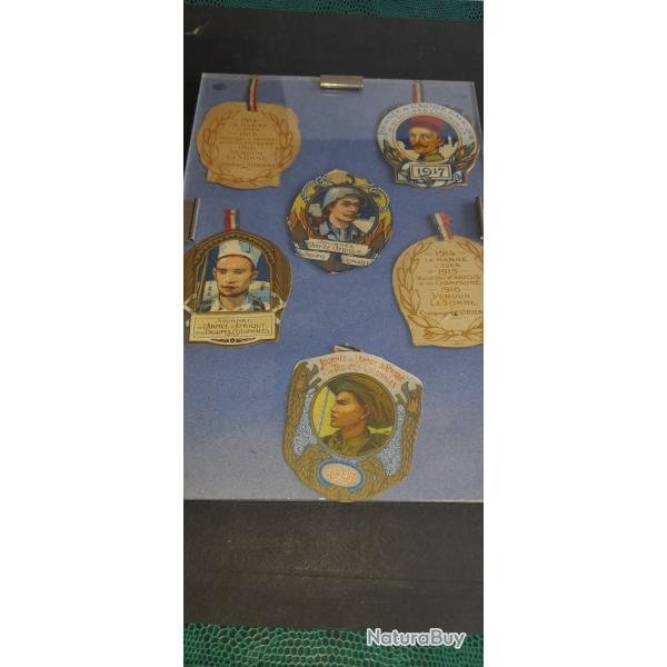 LOT DE 6 INSIGNES JOURNEE 14 18 COLONIALE