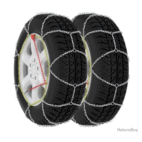 Chanes antidrapantes 2 pcs acier carbone 16 mm taille 460 SUV 4x4 scurit neige glace