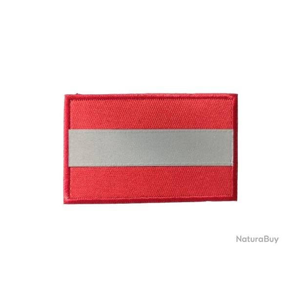 Patch rectangulaire petit - Rouge fluo - velcro - Livraison gratuite