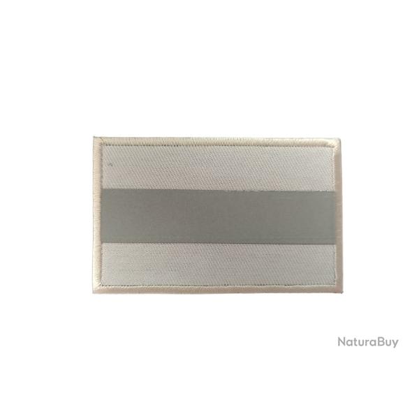 Patch rectangulaire petit - Blanc fluo - velcro - Livraison gratuite