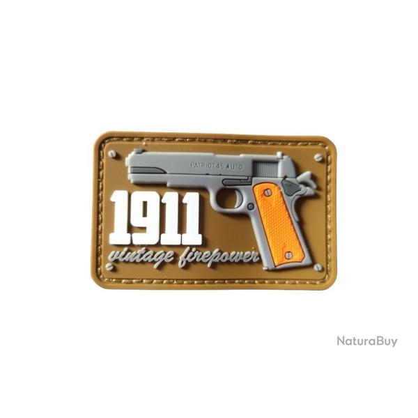 Patch Colt1911 - Beige - PVC - velcro - Livraison gratuite