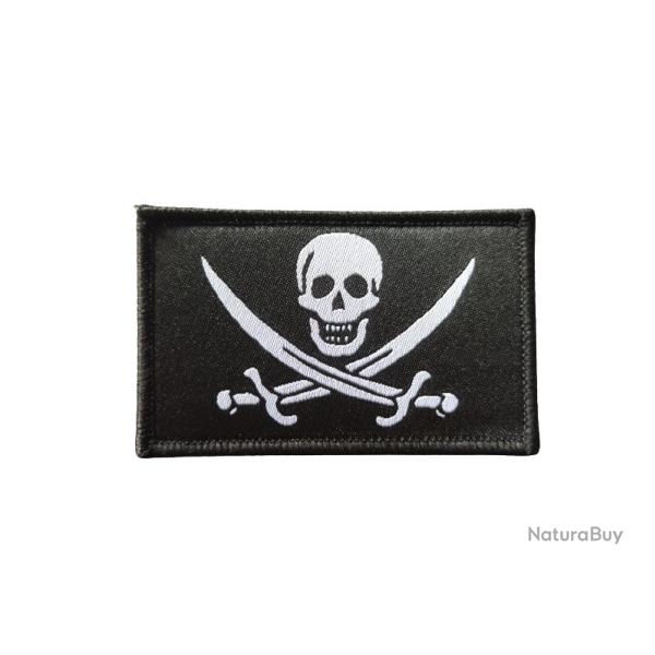 Patch Drapeau - Pirate 2 - Noir - velcro - Livraison gratuite