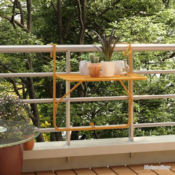 Table de balcon Jaune 60x40 cm Acier