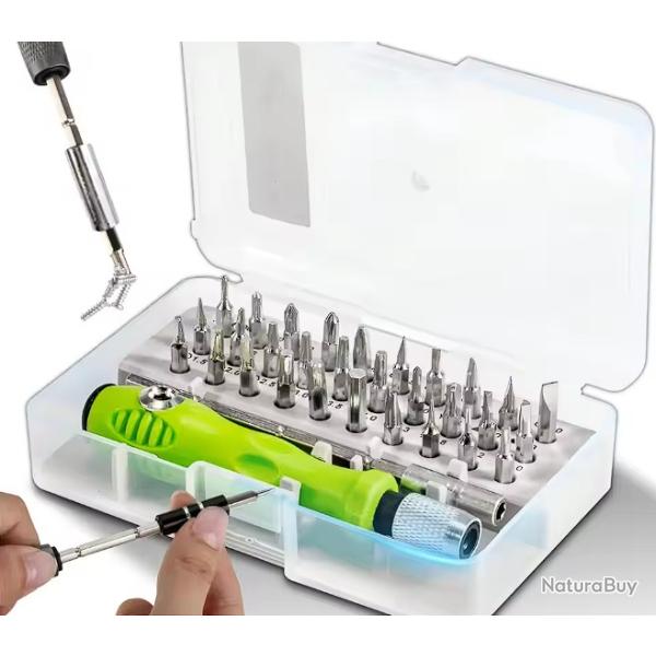 Kit tournevis de prcision embouts magntiques 32 pices