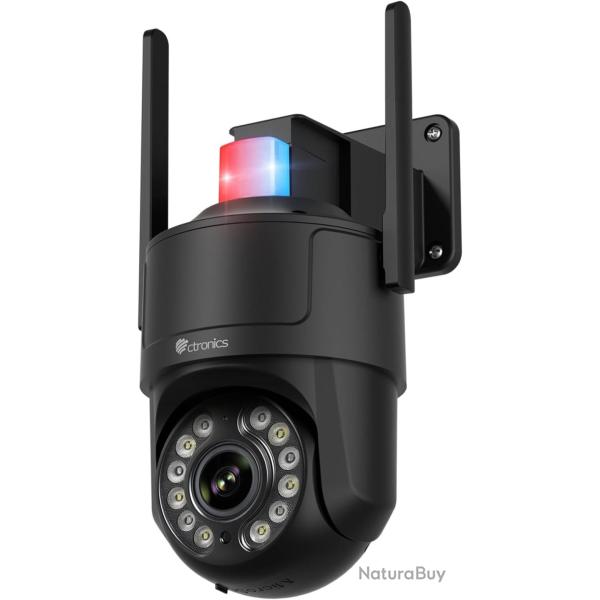 Camra Surveillance 4K Extrieure avec Zoom Optique 5X, Vision Nocturne Couleur/IR Starlight 50m, Su